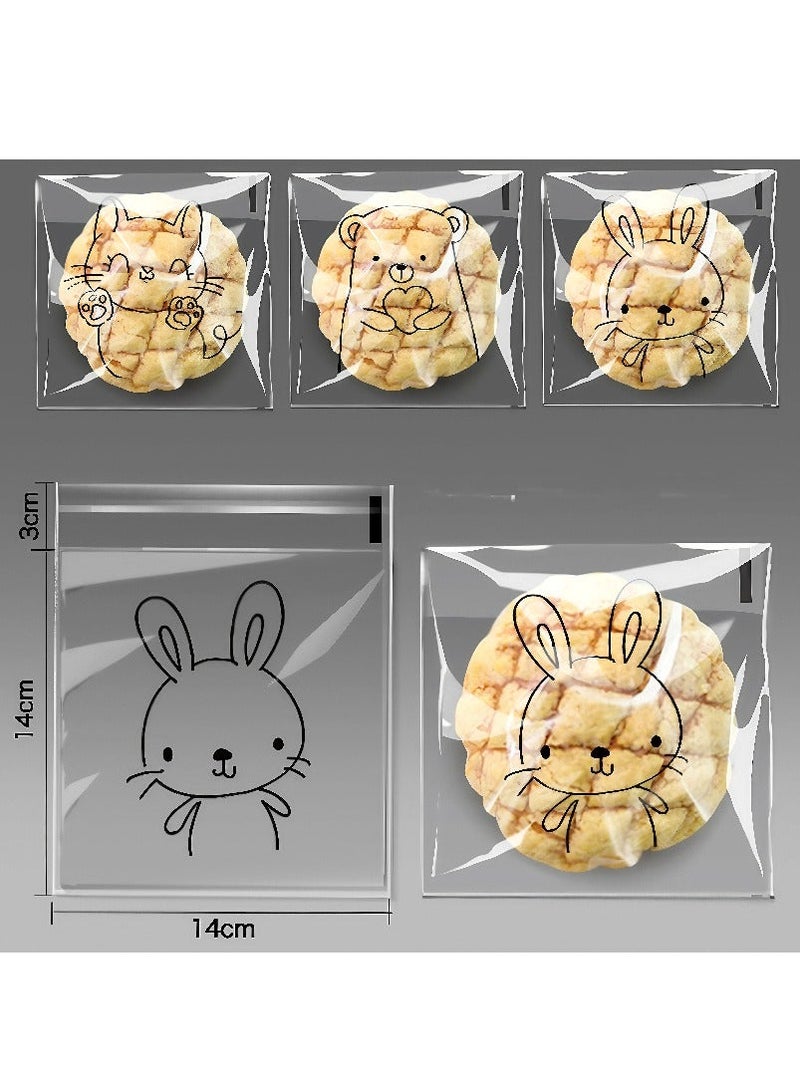 100pcs أكياس تغليف الخبز ، أكياس حلوى الزفاف ، أكياس الخبز المحمص ، أكياس البسكويت ، أكياس الحلوى ، أكياس التخزين ، أكياس التغليف والغذاء الشفافة ، وأكياس التغليف الصديقة للبيئة وصحية وعالية الجودة(18×15 سم) - Image 2